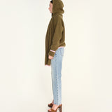 LIANA - Half-zip oversize sweater with detachable hood and scarf