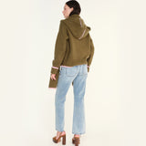 LIANA - Half-zip oversize sweater with detachable hood and scarf