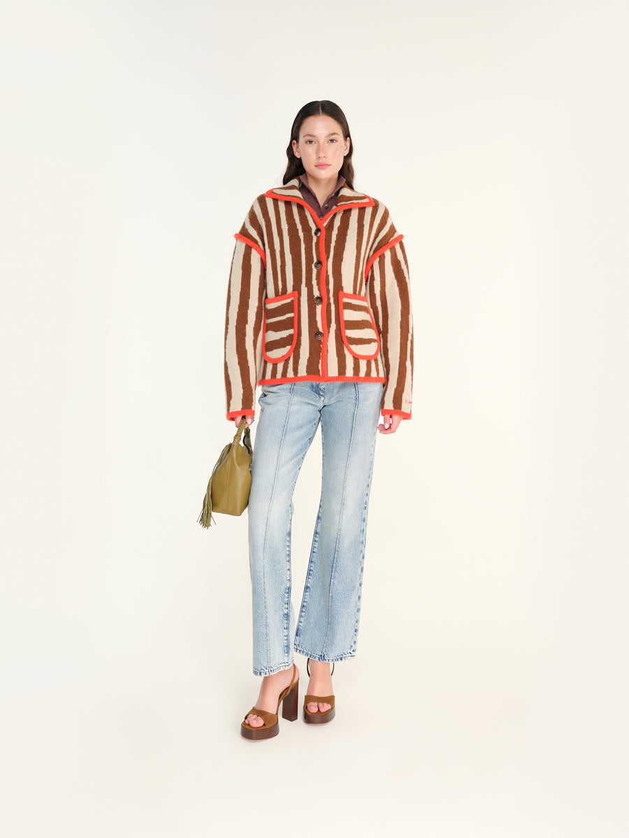 RINA - Jacquard knit jacket with pockets