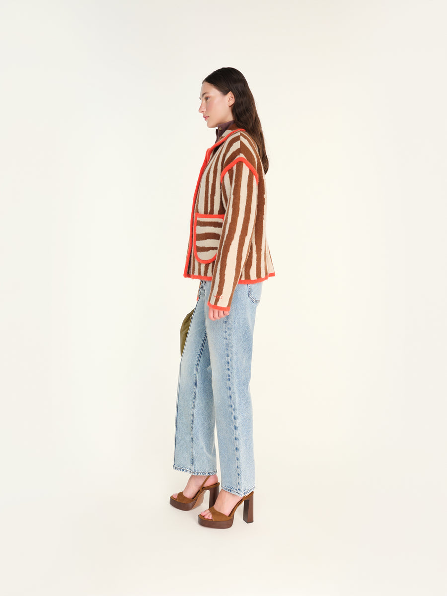 RINA - Jacquard knit jacket with pockets