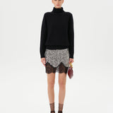 WITZ - Sequin mini skirt with lace trims
