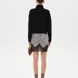 WITZ - Sequin mini skirt with lace trims