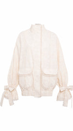 POLCA - Textured jacket with bow detailed cuffs