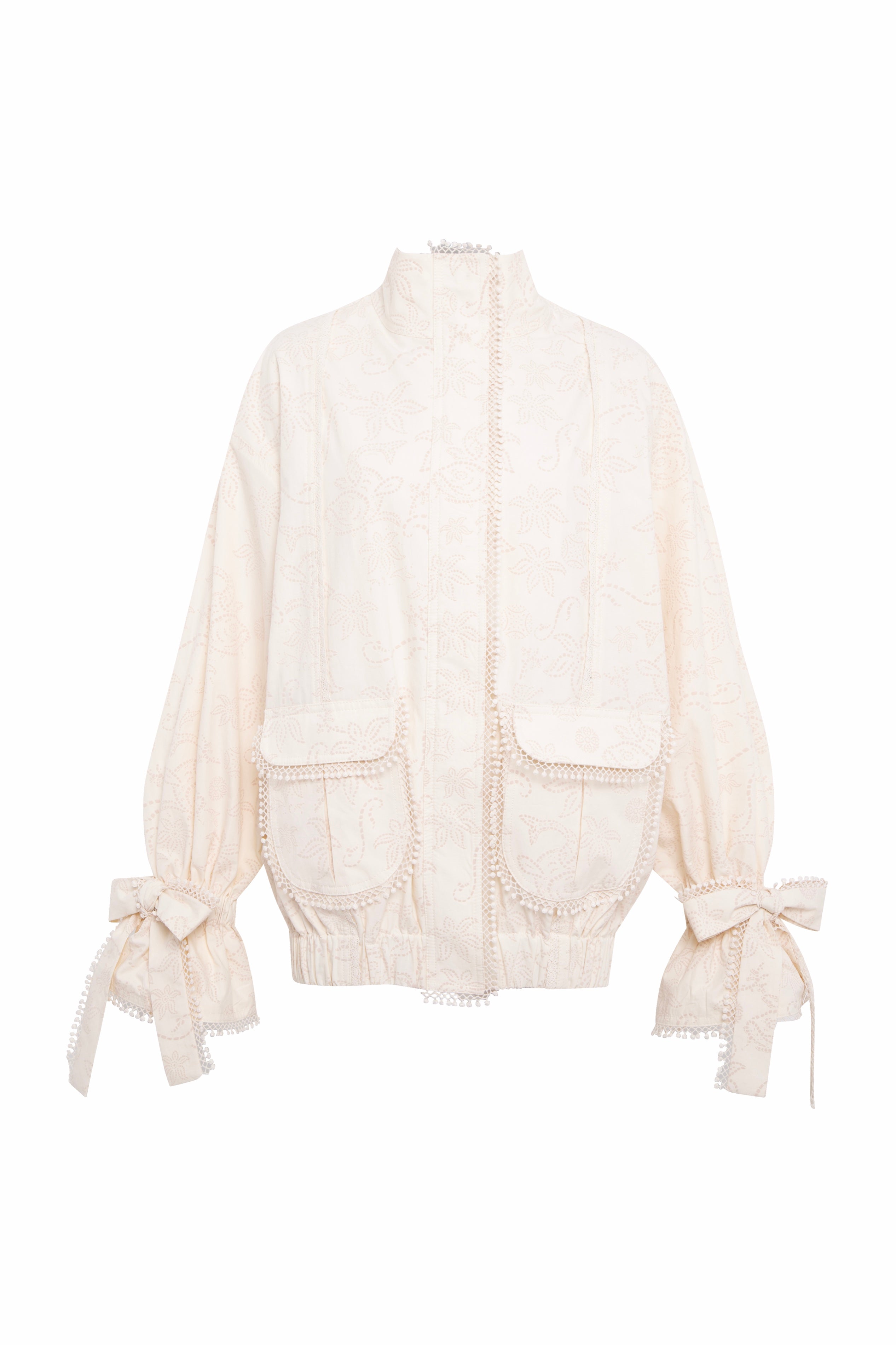 POLCA - Textured jacket with bow detailed cuffs