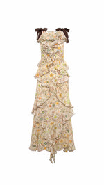 EFFIE - Ruffled printed organza dress