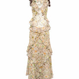 EFFIE - Ruffled printed organza dress