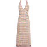 JOSETTE - Halter midi dress with side rouching