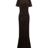 TOVI - Gold studded open-back jersey maxi dress
