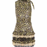 FLORIANA - Velvet devoré mini dress with ruffled hem
