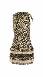FLORIANA - Velvet devoré mini dress with ruffled hem