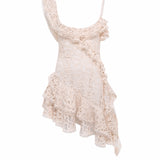 MIMIKA - Crochet ruffle mini dress