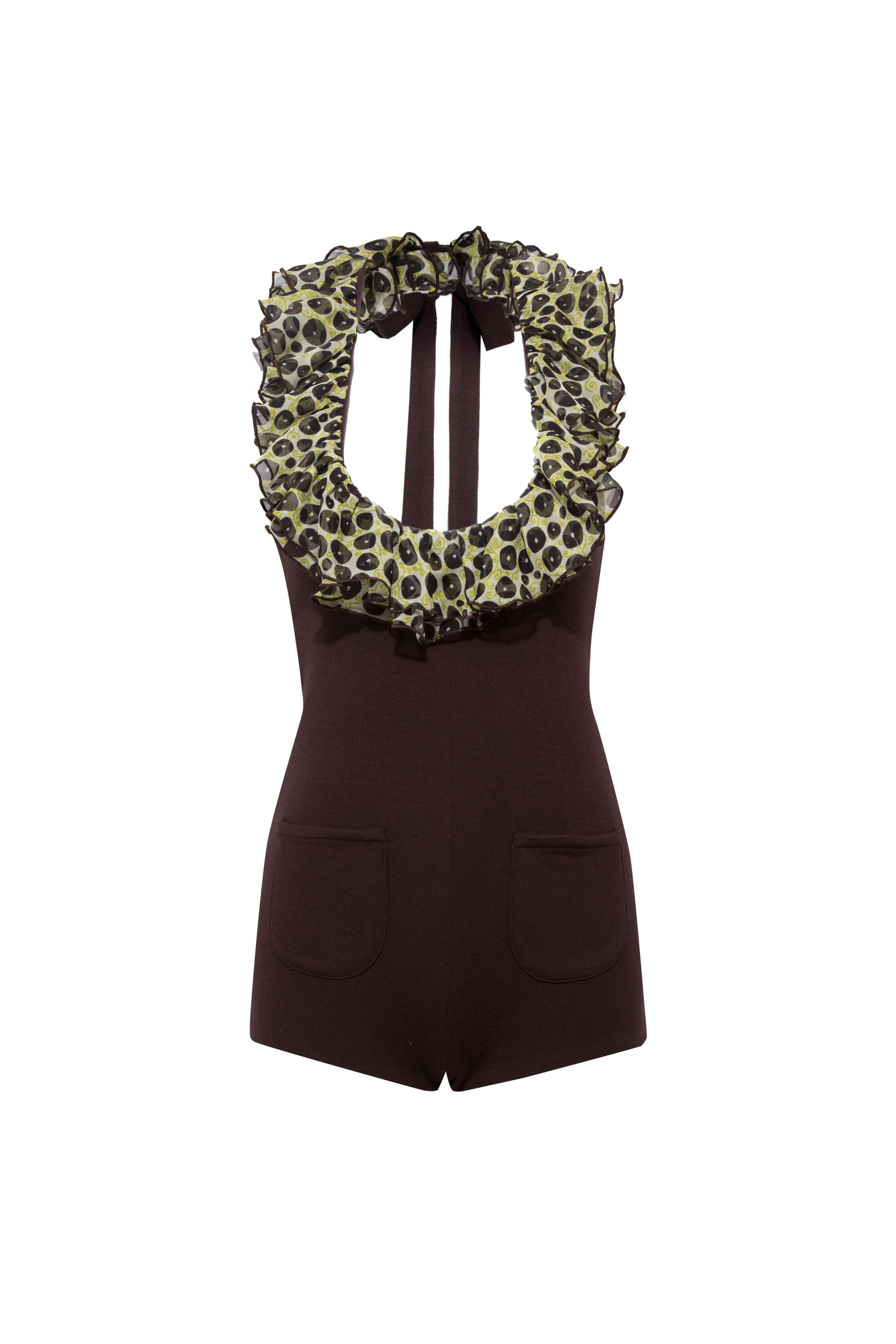 IVY - Ruffled plunge-neck jersey jumpsuit