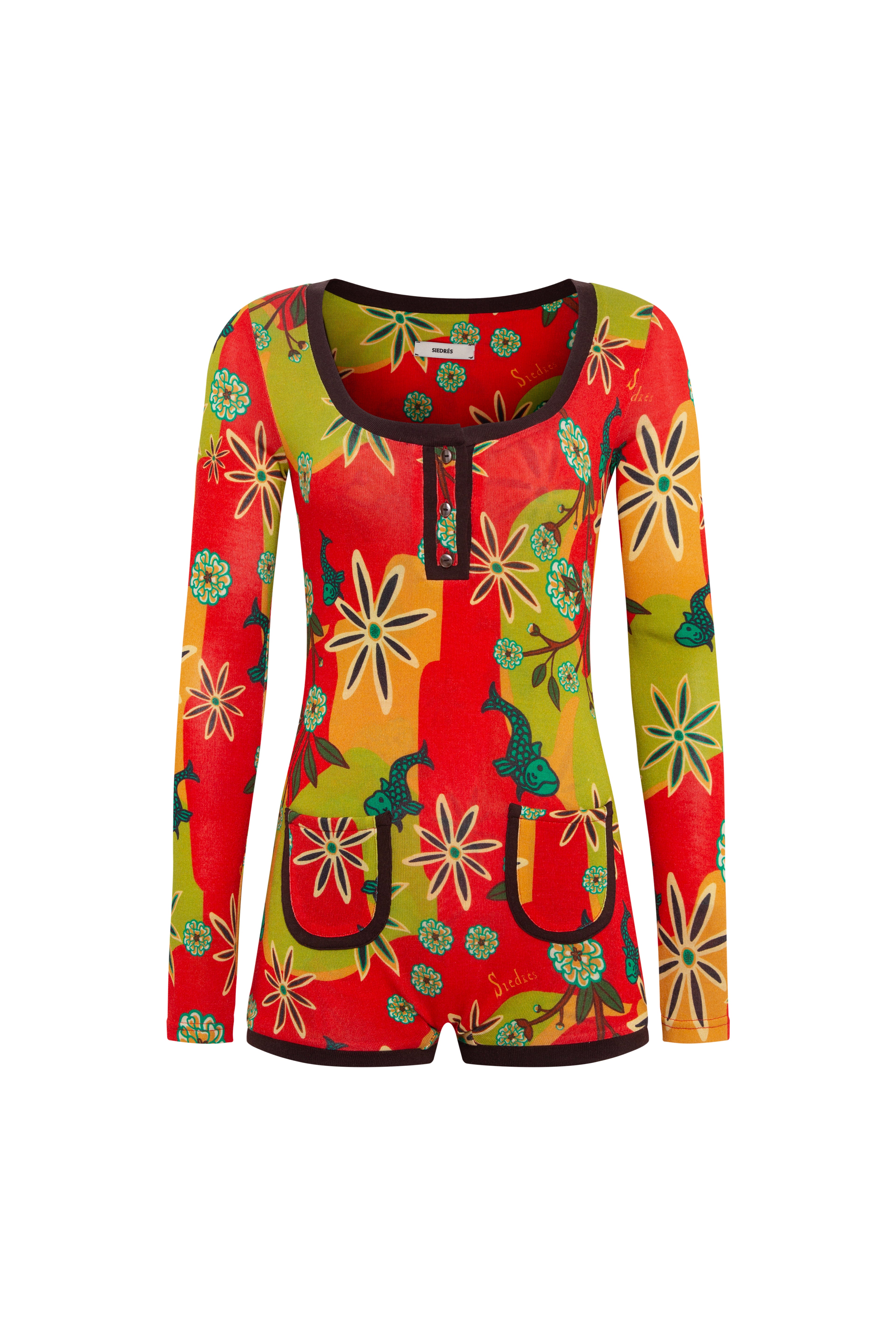 RUMI - Printed long-sleeve  jumpsuit