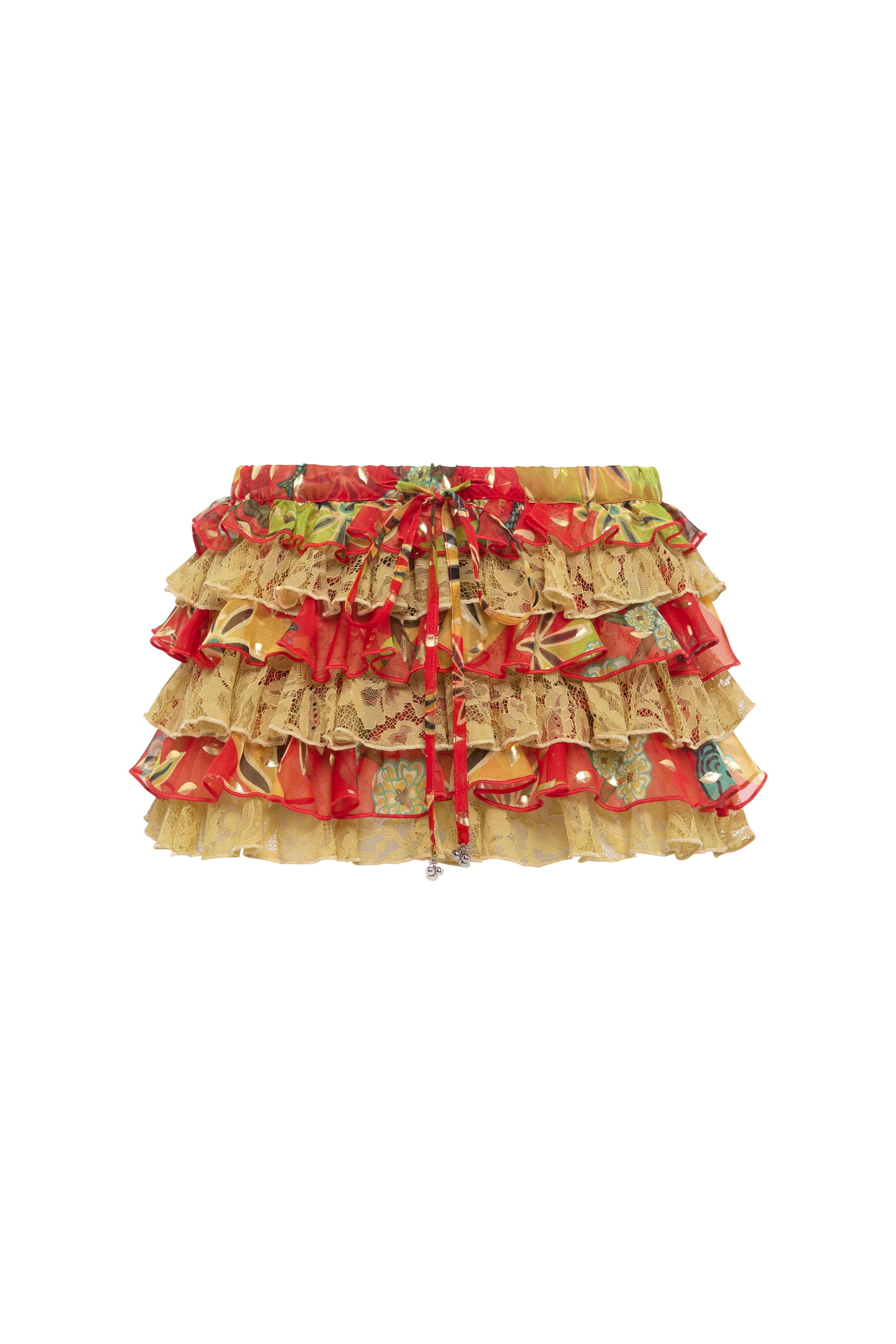 RUBY - Printed ruffled mini skirt