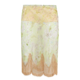 COLETTE - Printed chiffon midi skirt with lace hem