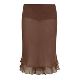 COLETTE - Sheer chiffon midi skirt with detachable mini short