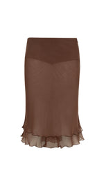 COLETTE - Sheer chiffon midi skirt with detachable mini short