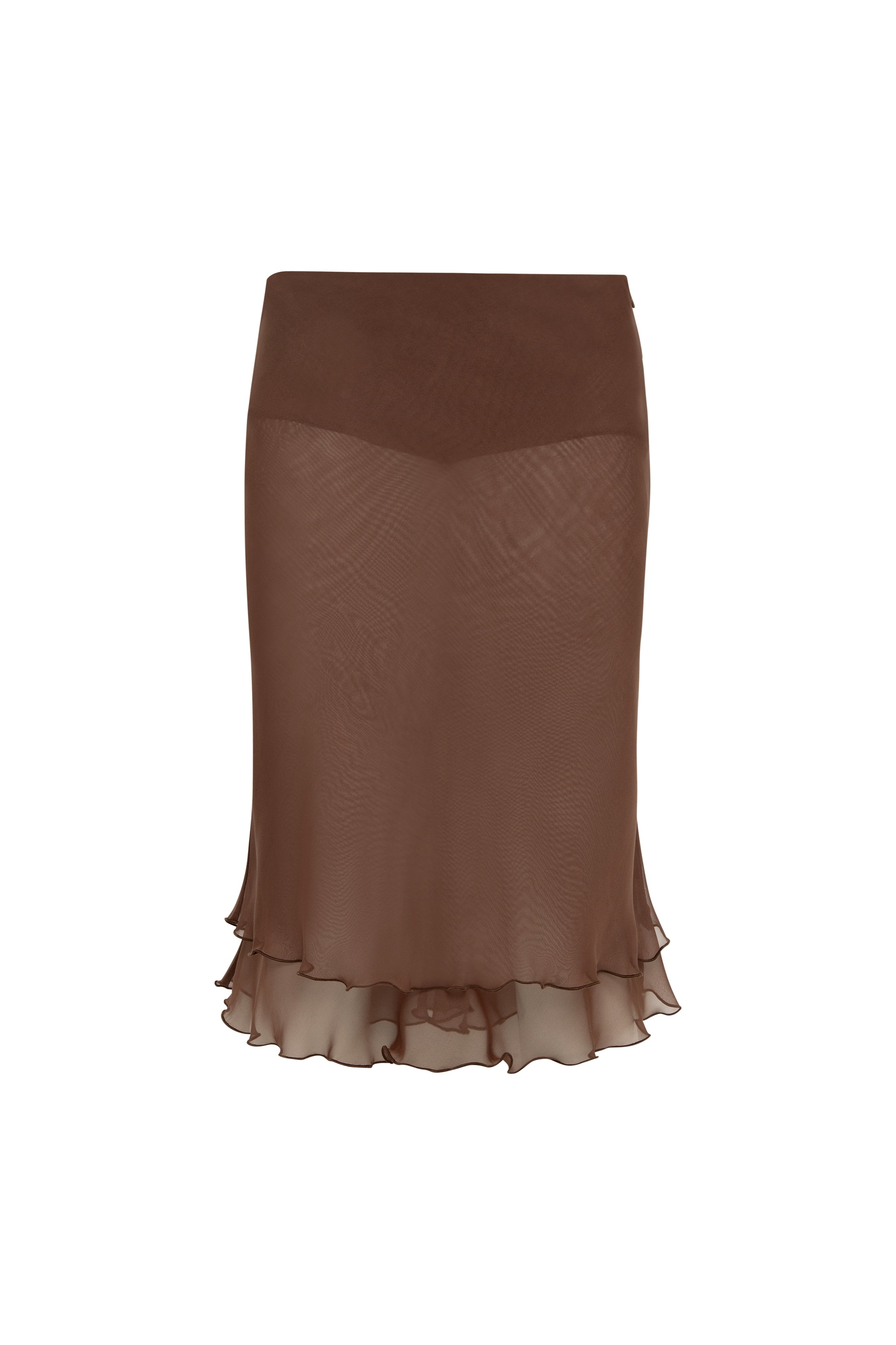 COLETTE - Sheer chiffon midi skirt with detachable mini short