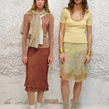 COLETTE - Sheer chiffon midi skirt with detachable mini short