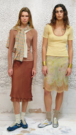 COLETTE - Sheer chiffon midi skirt with detachable mini short