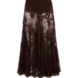 YUKA - Crochet lace midi skirt