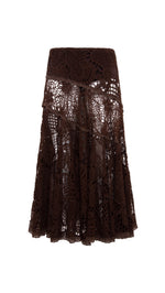 YUKA - Crochet lace midi skirt