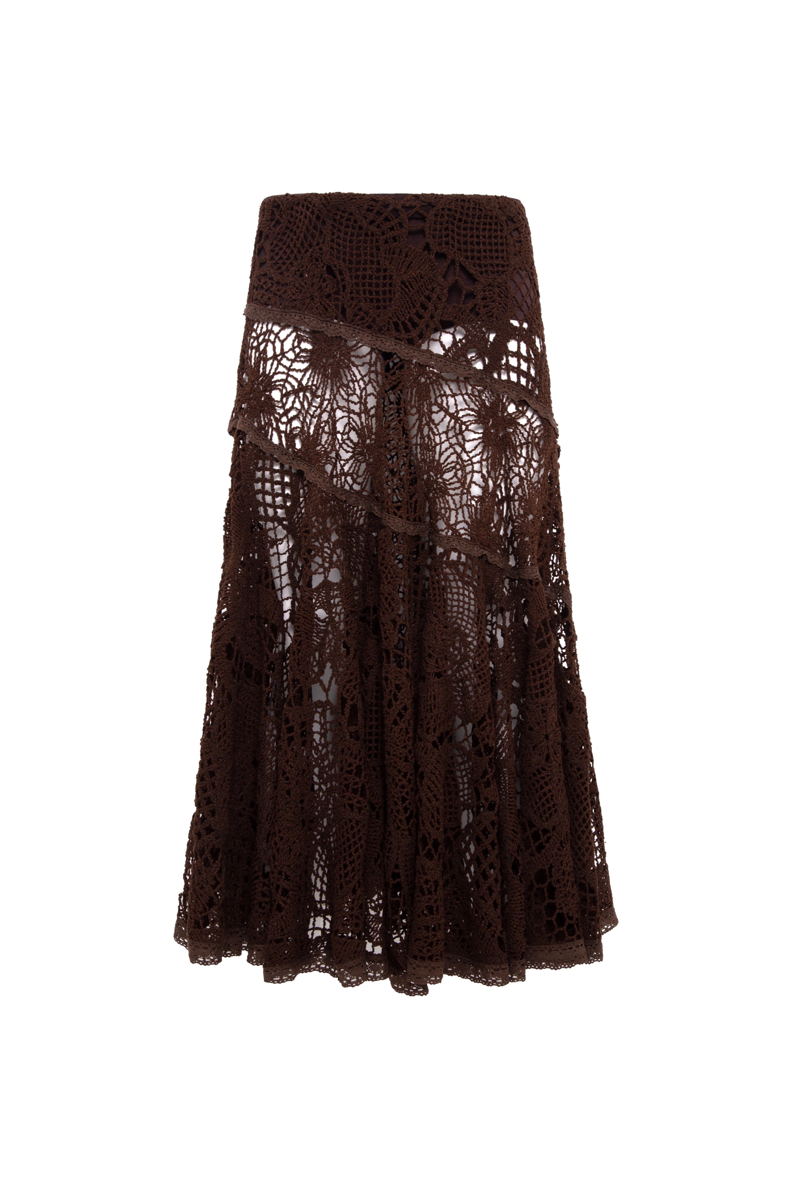 YUKA - Crochet lace midi skirt