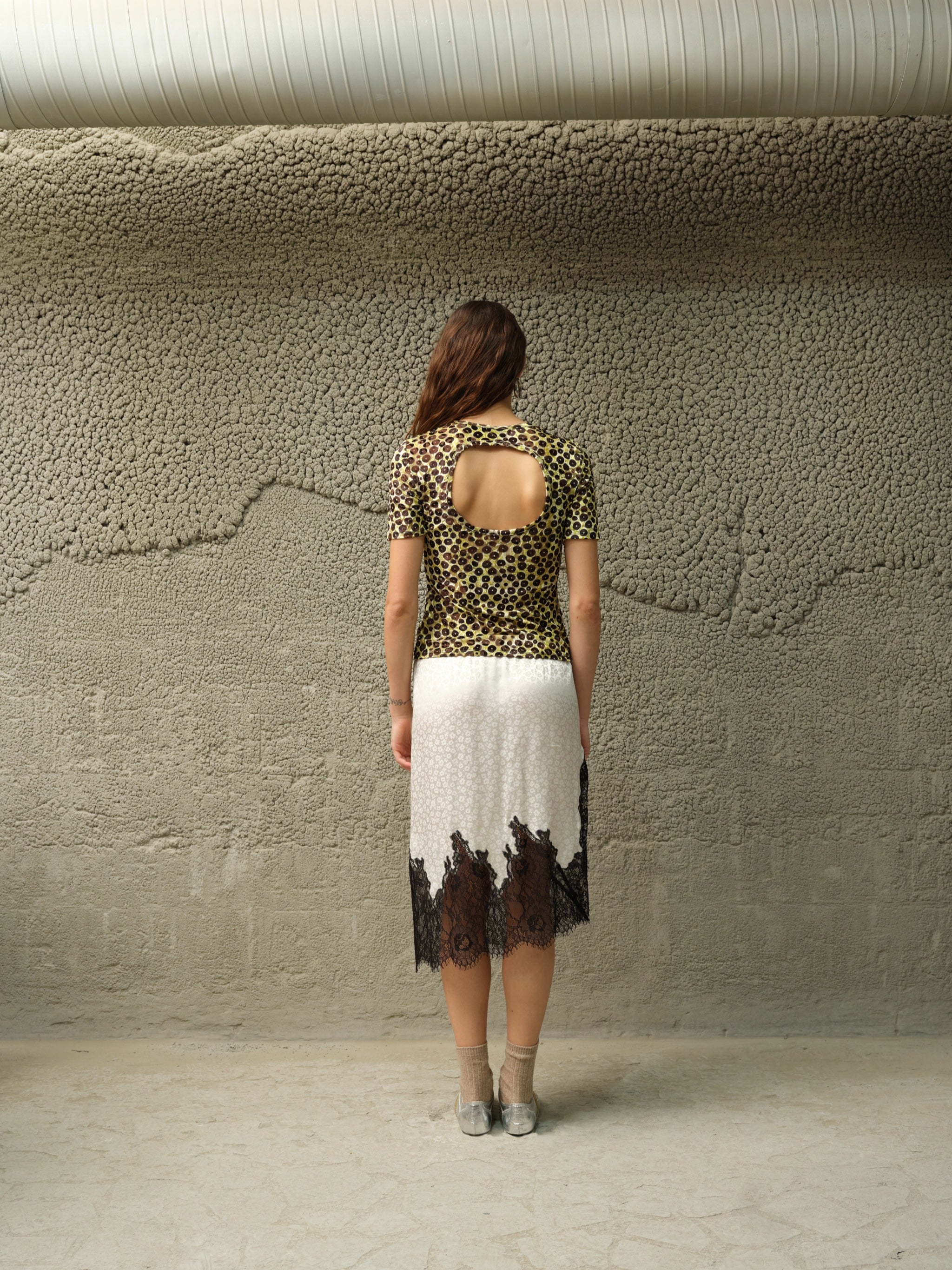 IDYL - Velvet devoré open-back top