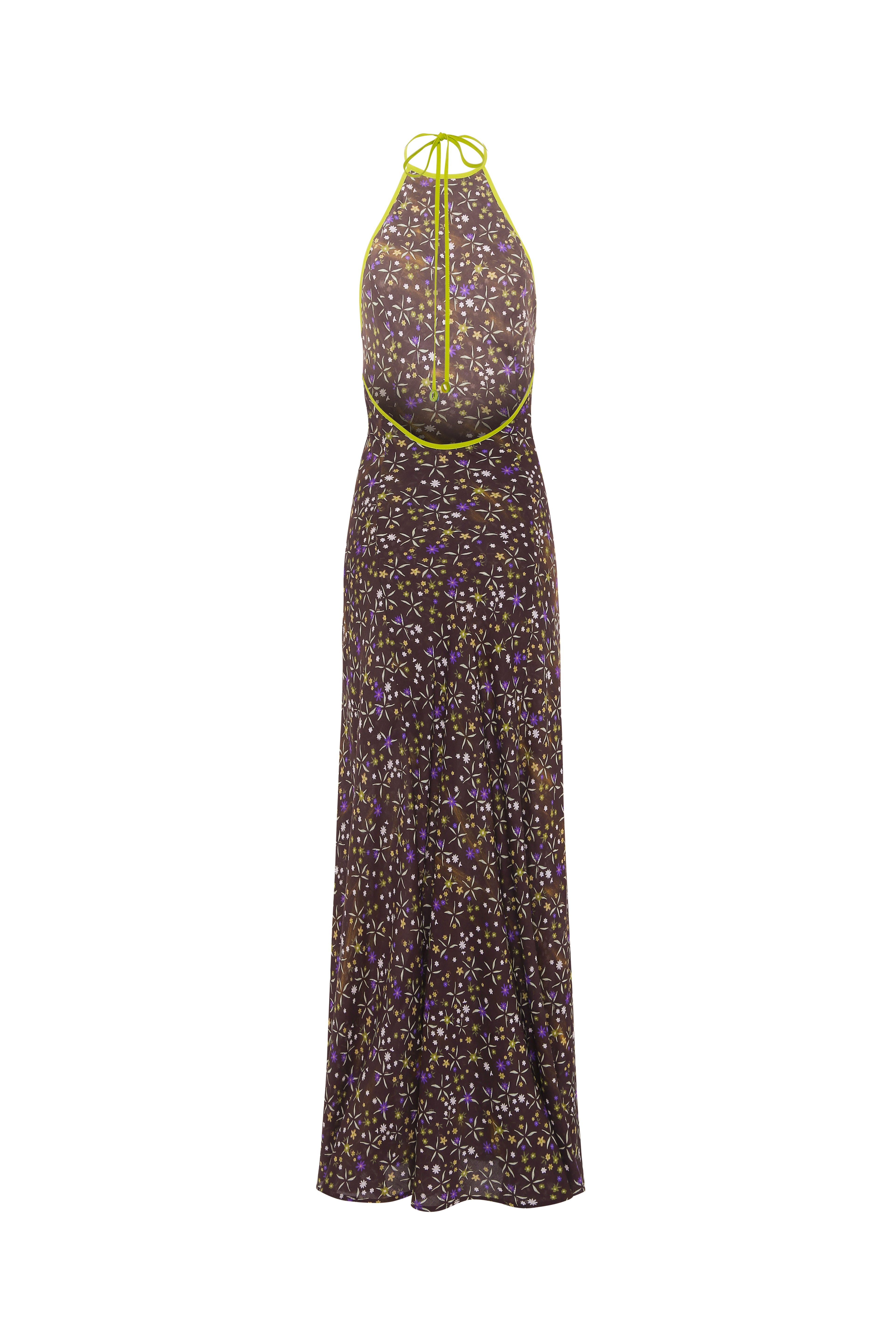 CHARLOTTE - Floral print open-back maxi voile dress