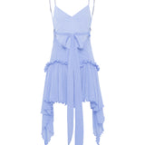 JAZ - Ruched v-neck mini dress with sequin-embroidery
