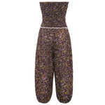 ANAIS - Floral printed strapless balloon-leg jumpsuit