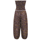 ANAIS - Floral printed strapless balloon-leg jumpsuit