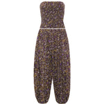 ANAIS - Floral printed strapless balloon-leg jumpsuit