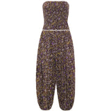 ANAIS - Floral printed strapless balloon-leg jumpsuit