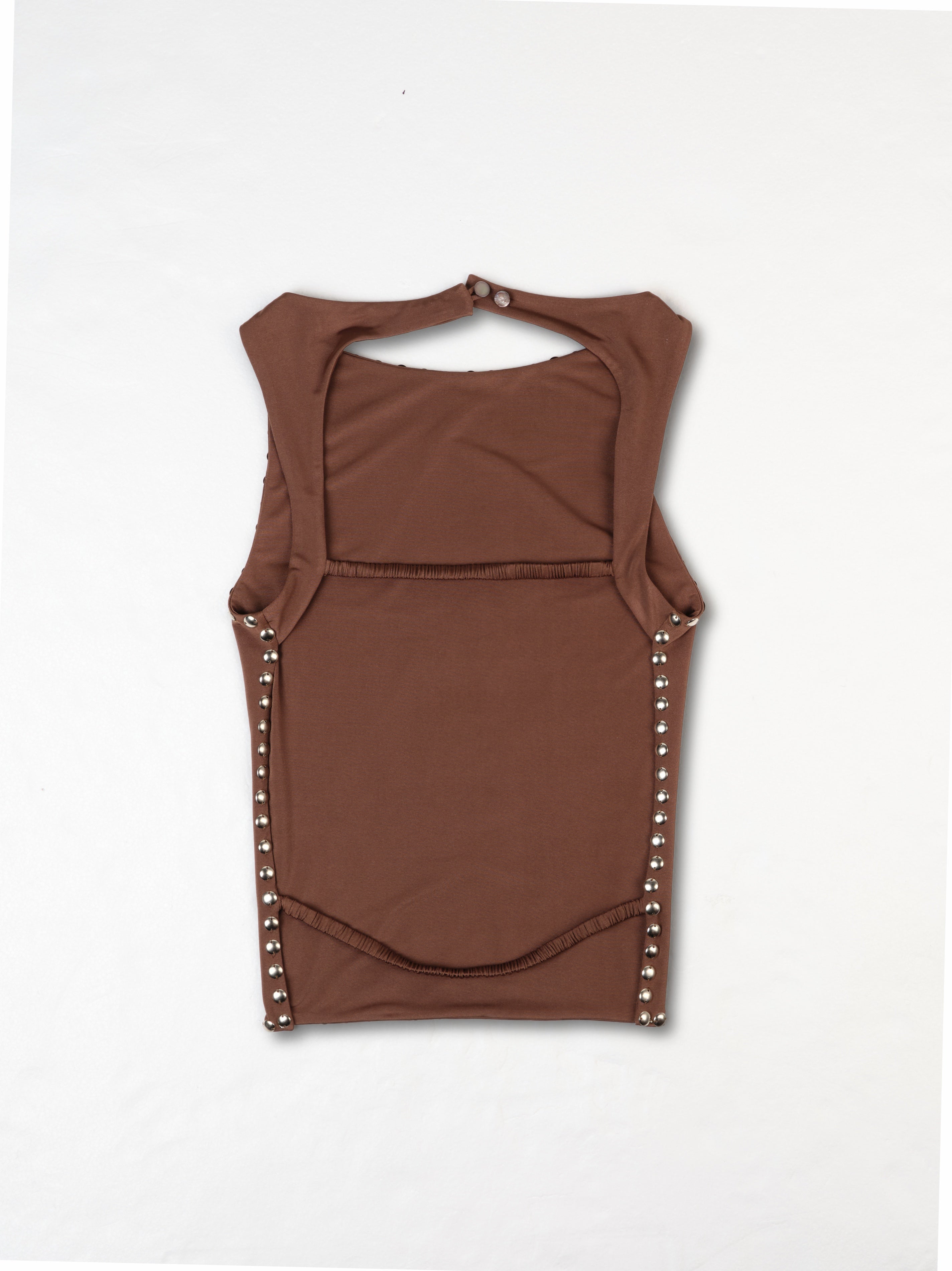 ZELNA - Fitted jersey top with stud details