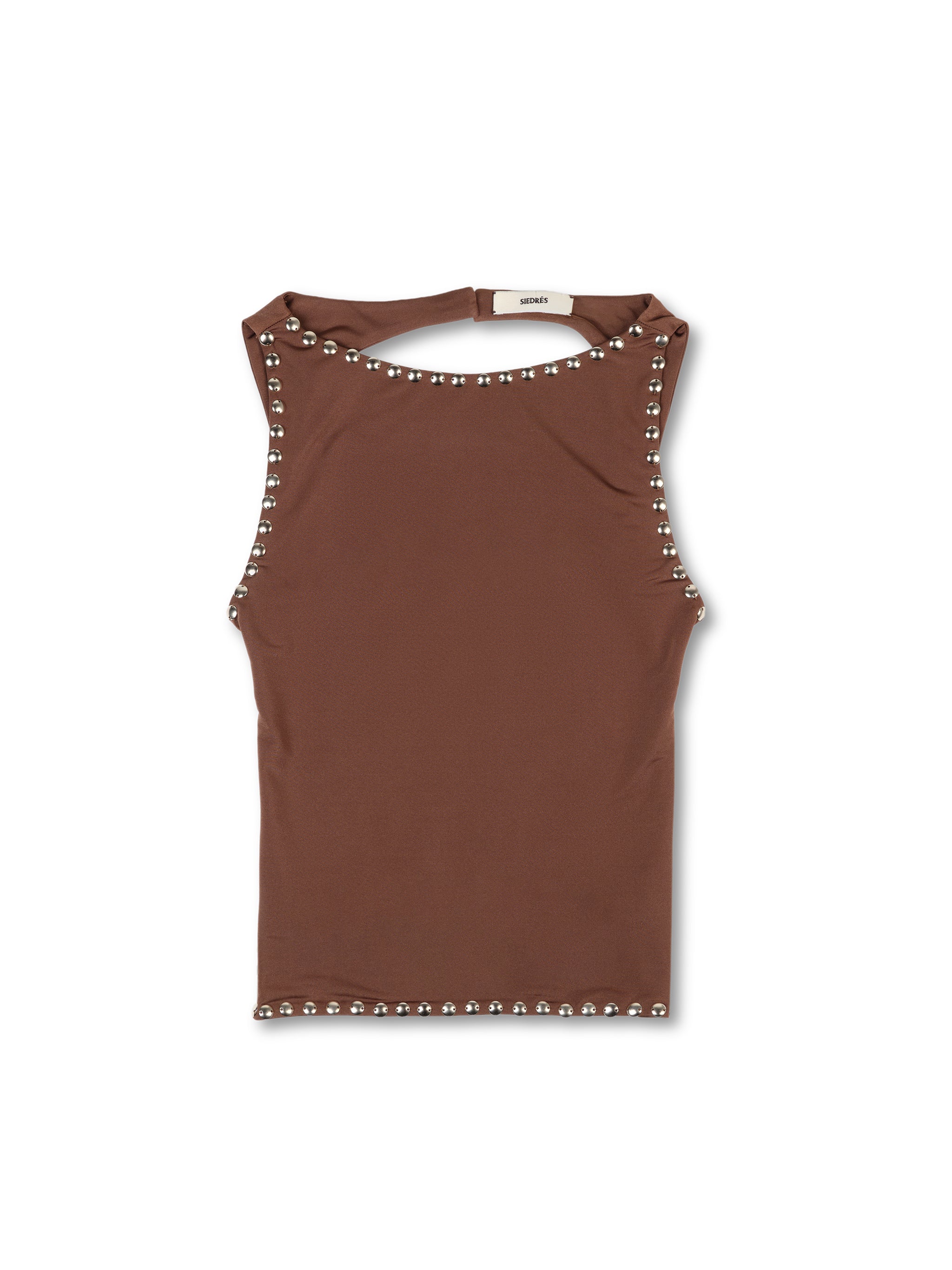 ZELNA - Fitted jersey top with stud details