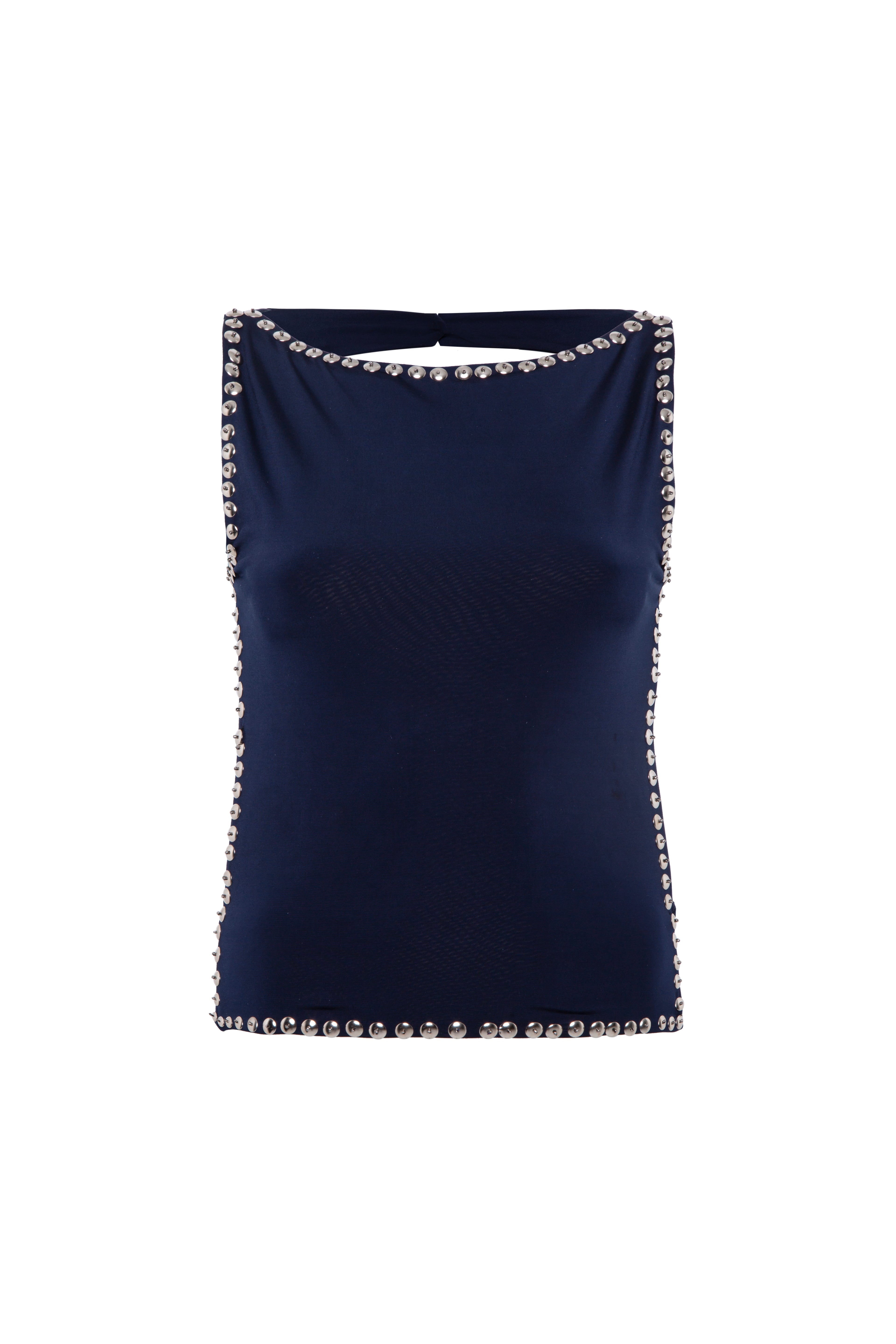 ZELNA - Fitted jersey top with stud details