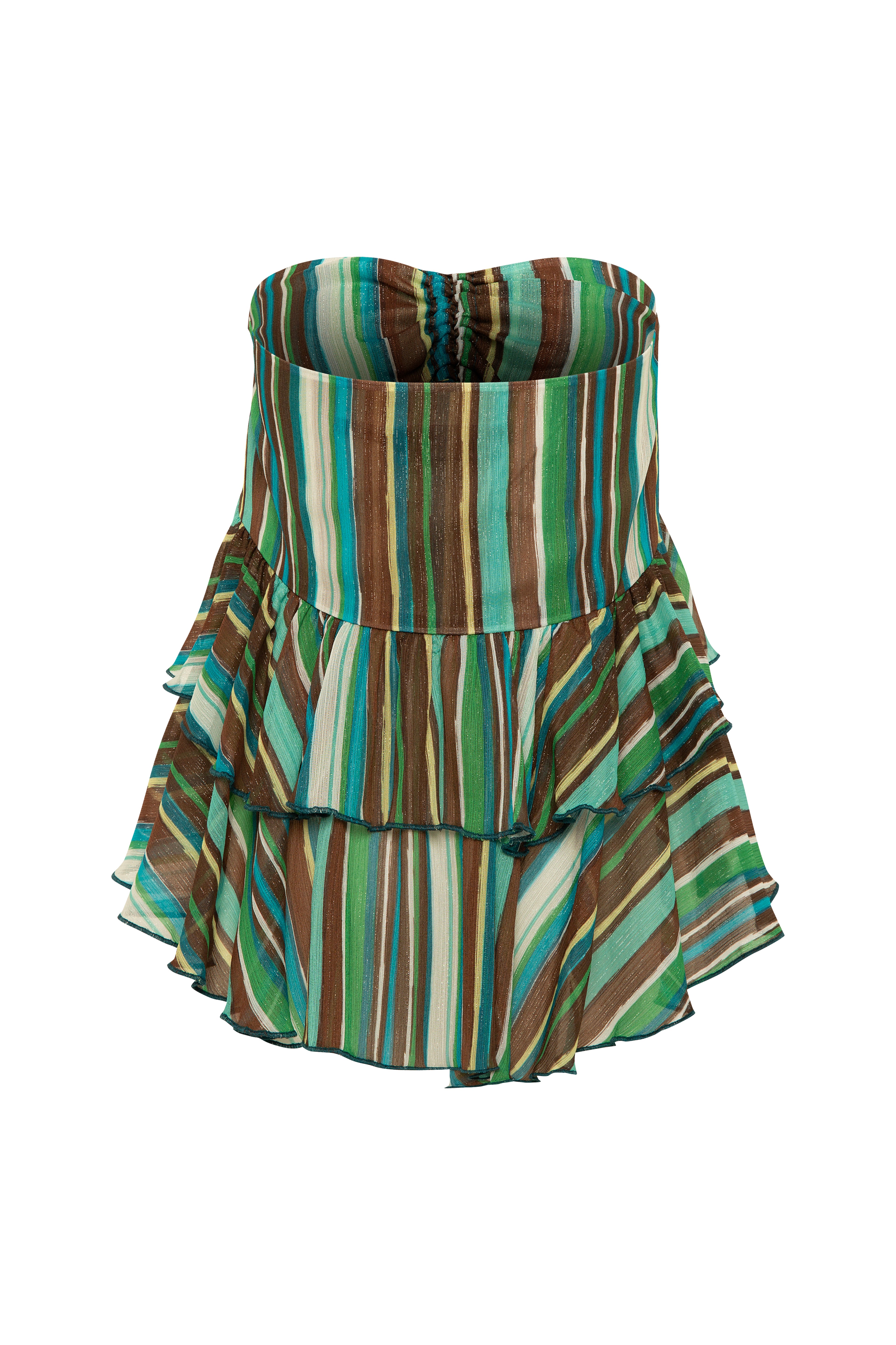 ZENA - Charm detailed ruffled strapless top