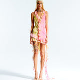 ALEXA - Pinkfly halterneck dress with ruffles