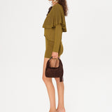 HERIAN - Cape and bow detailed knit cardigan