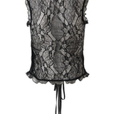 LARIA - Lace front-tie sleeveless top