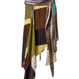 LUMIER - Patchwork-printed asymmetric skirt