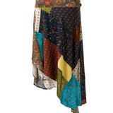 LUMIER - Patchwork-printed asymmetric skirt