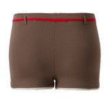 MARTHE - Knit mini shorts with a contrast belt