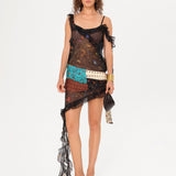 MESSIAS - Open-back mini dress with ruffle details