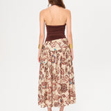MIDIAS - Halterneck dress with a floral-printed wrap skirt