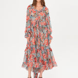 MIGNON - Ruffled maxi dress with bow detail