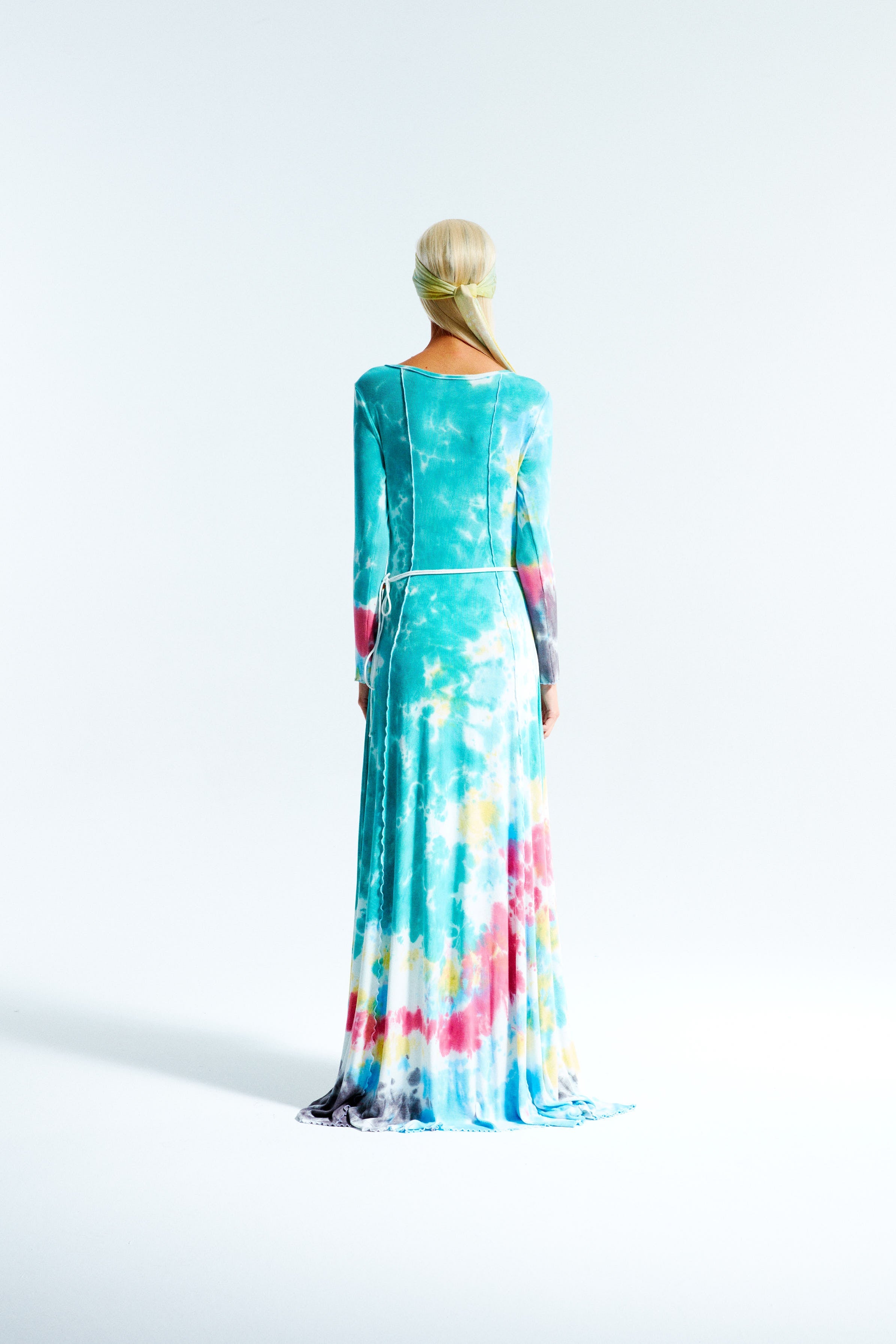 RUTH - Tie dye rib-knit maxi dress