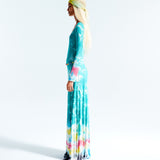 RUTH - Tie dye rib-knit maxi dress