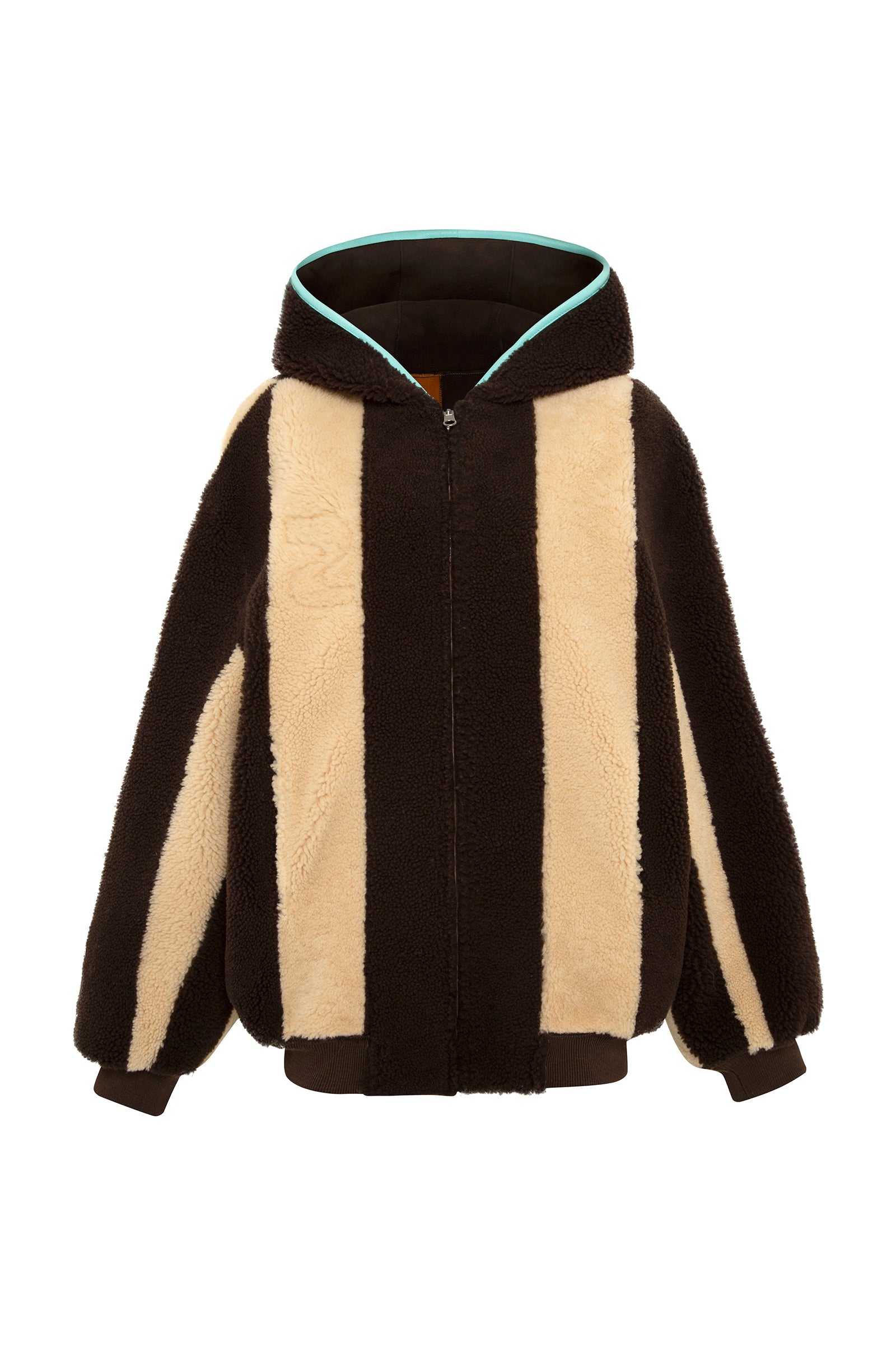 MOLY - Double-faced hooded bomber with contrast piping